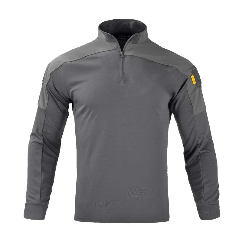 Camiseta táctica de manga larga para hombre con cremallera 1/4