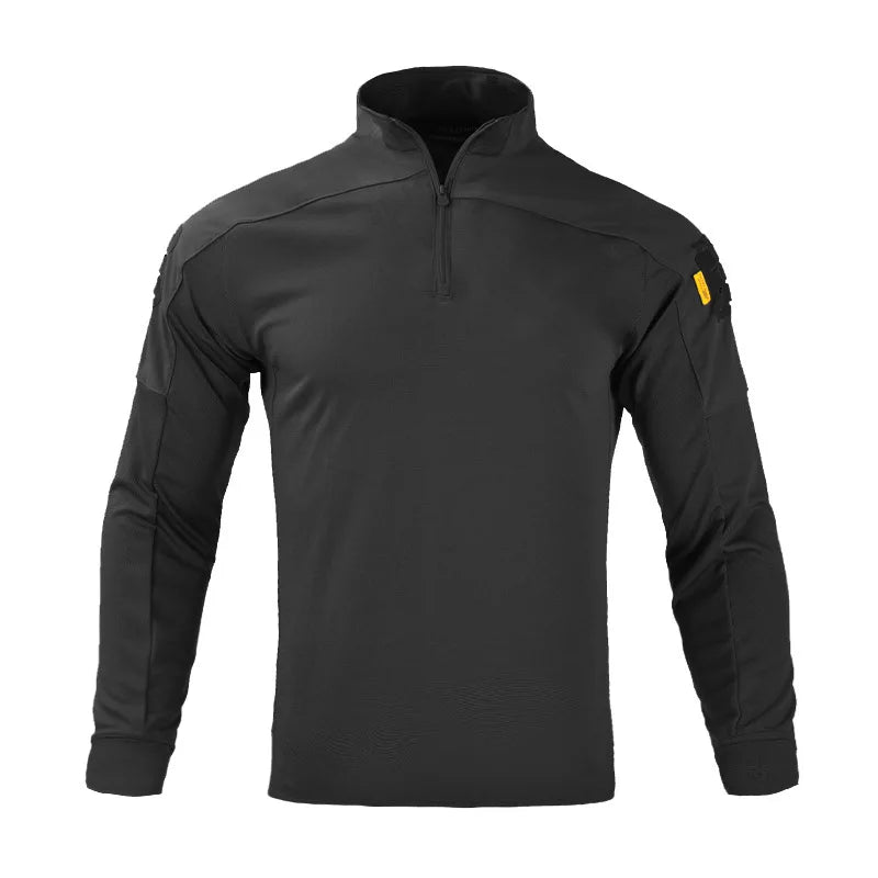 Camiseta táctica de manga larga para hombre con cremallera 1/4